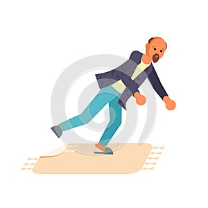 Concept of the man tripped